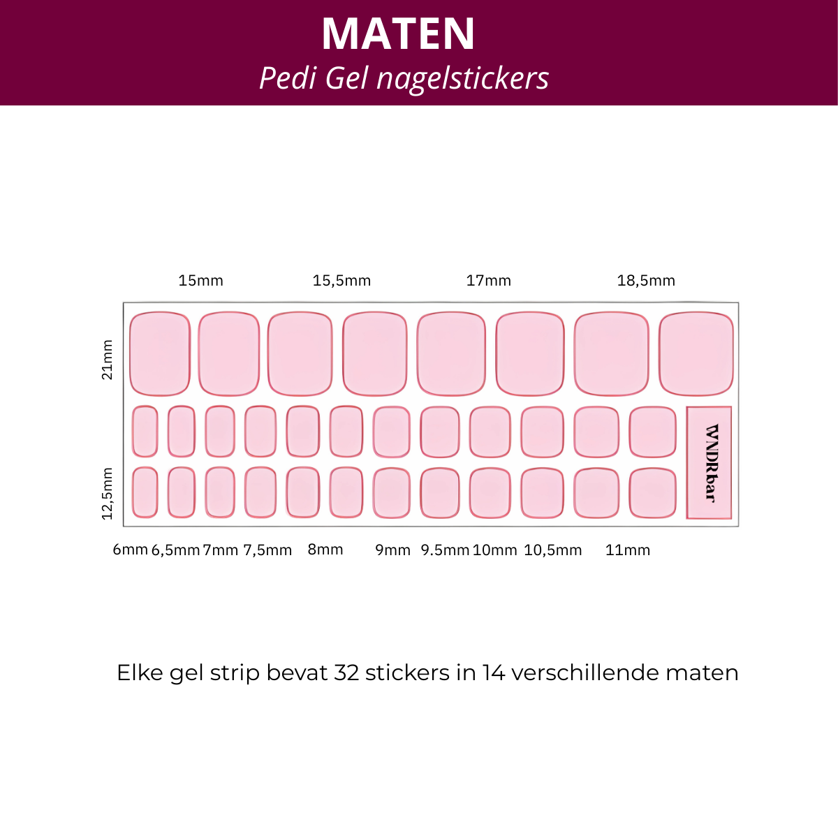 Bold Burgundy | Pedi Gel nagelstickers