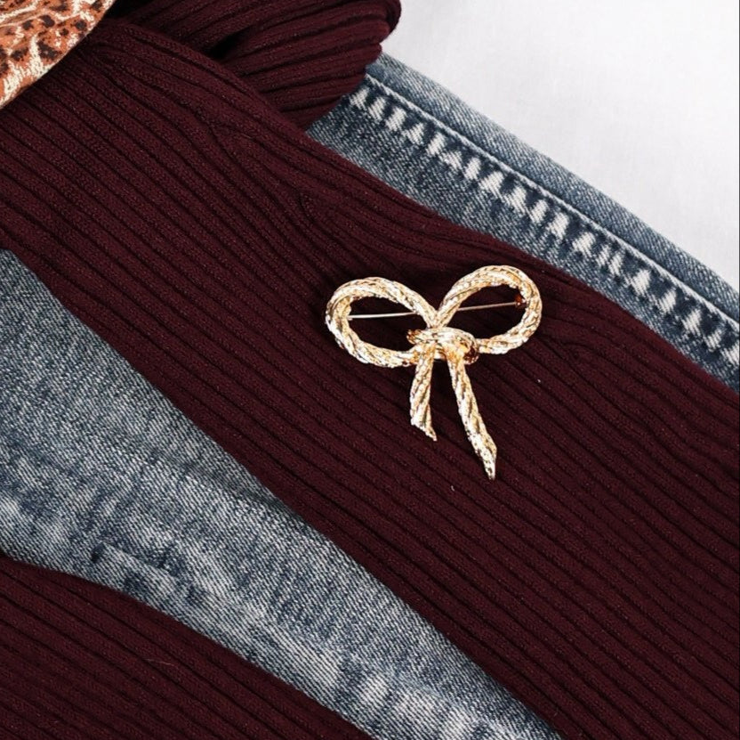 Strik goud | Broche