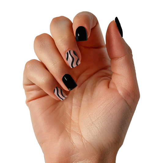 Black Swirl | Gel nagelstickers