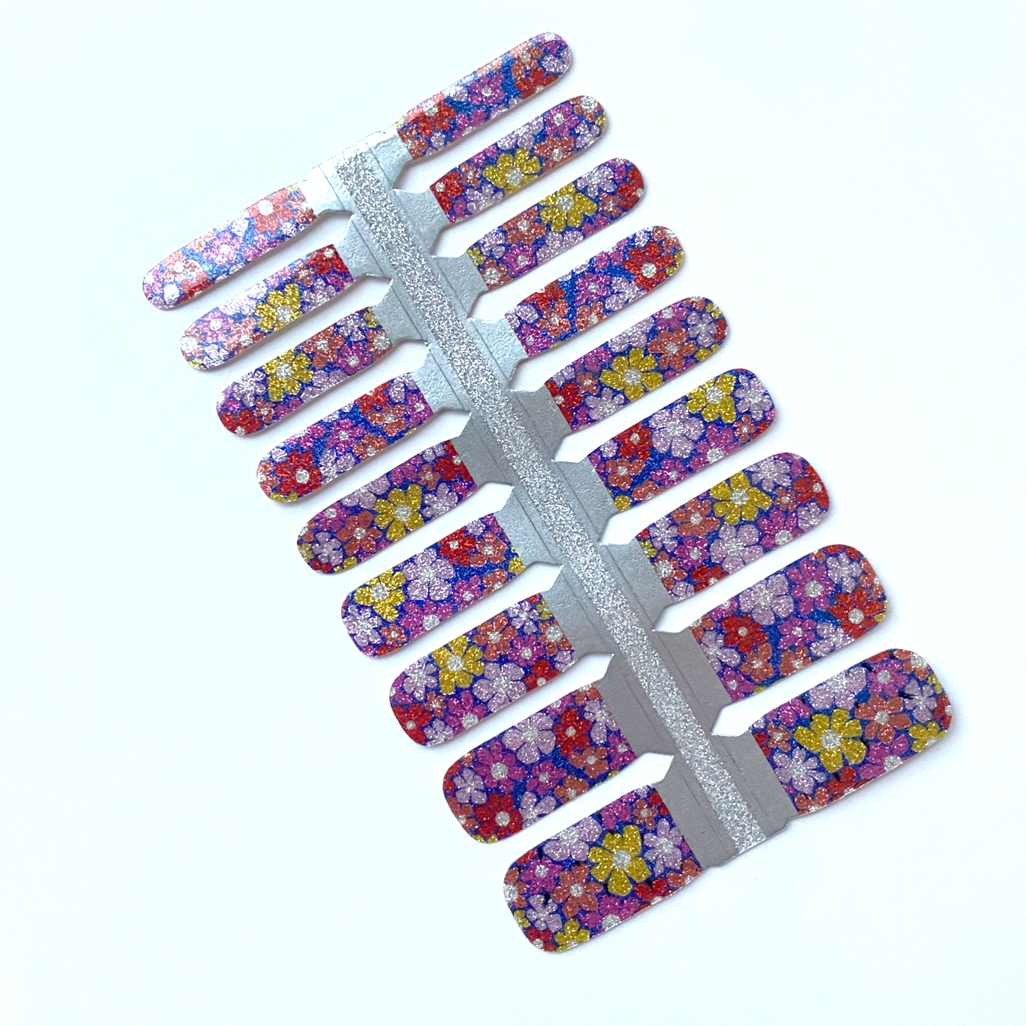 Original Nagelsticker-nailwrap-manicure-nagelstcikers voor kinderen-glimmend bloemetjes motief-Flower Power