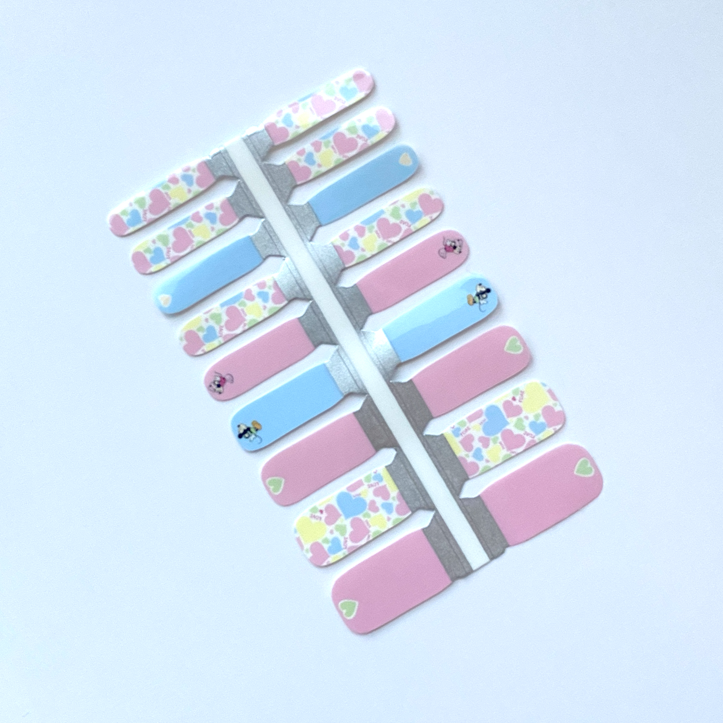 Original Nagelsticker-nailwrap-manicure-Nagelstickers voor kinderen- pastel met mickey en minnie mouse-Pastel Love